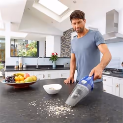 Black & Decker NVC115WA aspirateur de table Bleu, Gris Sans sac