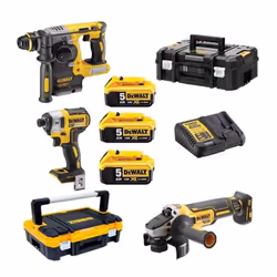 Ensemble d'outils DeWalt DCK305P3T-QW (DCH273 + DCG405N + DCF887N); 18 V; 3x5,0 Ah accu.