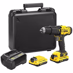 Perceuse à percussion sans fil Stanley SFMCD711C2K-QW; 18 V; 2x1,5 Ah accu.