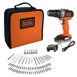 Perceuse visseuse à percussion sans fil 12 v + 80 accessoires + 1 batterie 1,5 Ah + 1 sac de transport - black+decker - BDCHD12S1A-QW