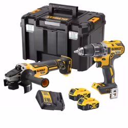 Description générale Ce kit Dewalt comprend une perceuse-visseuse DCD791 et une meuleuse d'angle DCG405, toutes deux alimenté ...