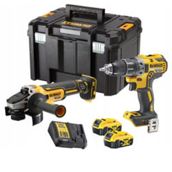 Dewalt - DCK2020P2T Pack 2 outils 18V xr (DCD791 + DCG405) + 2 batteries 5Ah + chargeur + coffret t-stak