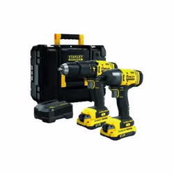 Ensemble d'outils Stanley SFMCK465D2T-QW (SFMCD711 + SFMCF800); 18 V; 2x2,0 Ah accu.
