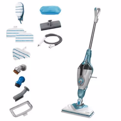 Black &amp; Decker BHSM169DSM, Nettoyeur vapeur portable, 0,5 L, Couleur aqua, Blanc, Boutons, Rotatif, 1600 W, Secteur