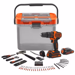 Perceuse Black & Decker BCKSB04-QW; 18 V; 2x1,5 Ah accu. + Accessoires - Vue supplémentaire 8