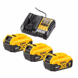 DeWALT DCB1104P3-QW, Ensemble de batterie et de chargeur, Lithium-Ion (Li-Ion), 5 Ah, 18 V, Noir, Jaune, Secteur