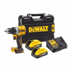 Description générale Perceuse-visseuse à percussion DEWALT DCD805H2T-QW, équipée de la technologie de batterie POWERSTACK, of ...