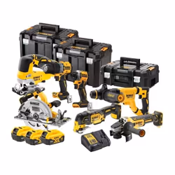 Ce pack puissant DEWALT XR 18V comprend 7 outils essentiels pour tous vos travaux : Brushless accu-visseuse-foreuse à percuss ...