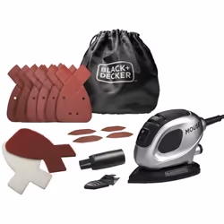 La ponceuse de détail Mouse 55 W BLACK+DECKER est parfaite pour le ponçage minutieux des surfaces difficilement accessibles c ...