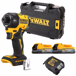 Dewalt DCF870E2T Visseuse à chocs Hydraulique XR 18V 1/4″ Brushless 2 x 1,7Ah PowerStack batteries + chargeur en Coffret TSTA ...