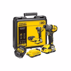 Découvrez la visseuse a impacts STANLEY FATMAX V20 SFMCF830D2K-QW, puissante avec un couple de 203 Nm. Équipée de 2 batteries ...