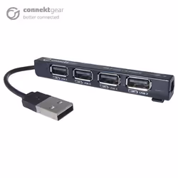connektgear 25-0054, USB 2.0, USB 2.0, 480 Mbit/s, Noir, Blanc, Plastique, 0,1 m