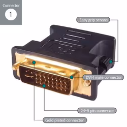 connektgear 26-1654 câble vidéo et adaptateur 0,02 m DVI-I Noir