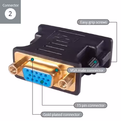 connektgear 26-1654 câble vidéo et adaptateur 0,02 m DVI-I Noir
