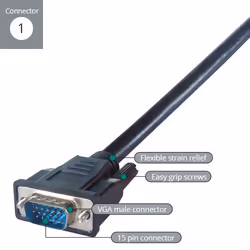 connektgear 26-0020MM câble VGA 2 m VGA (D-Sub) Noir