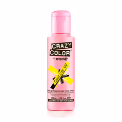 CRAZY COLOR Caution UV 100 ml, Jaune, Caution UV, Unisexe, 100 ml, Tous types de cheveux, Bouteille