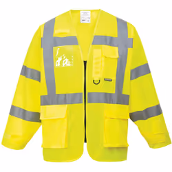 deux poches plaquées. Suite au succès du gilet executive, nous avons lancé une version manches longues. Avec porte-badge et m ...