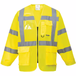 deux poches plaquées. Suite au succès du gilet executive, nous avons lancé une version manches longues. Avec porte-badge et m ...