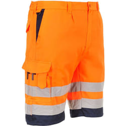 Portwest - Bermuda HiVis Poly-coton couleur : Orange/Marine taille xxxl