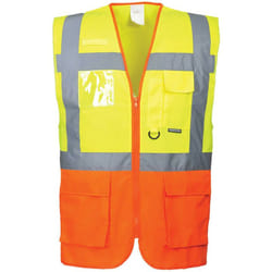 Gilet haute visibilité zippé Portwest Executive Prague Jaune / Orange s