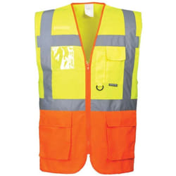 Gilet haute visibilité zippé Portwest Executive Prague Jaune / Orange xl