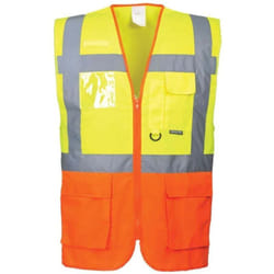 Gilet Executive Prague Couleur : Jaune/orange Taille Xxxl Portwest