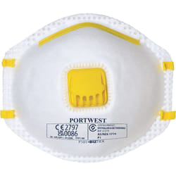 Boite de 10 masques poussières à valve FFP1 Blanc