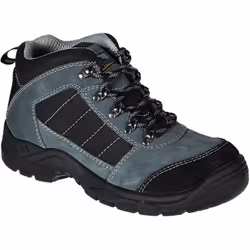Chaussures montantes Trekker S1P dans une combinaison de couleur noir / gris avec doublure intérieure respirante et oeillets  ...