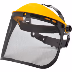 Taille réglable par crémaillère pour un meilleur ajustement. Ecran grillagé avec serre-tête pour protéger des particules à ha ...