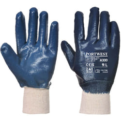 Portwest - Gants nitrile, poignet tricot Marine m - Taille 8