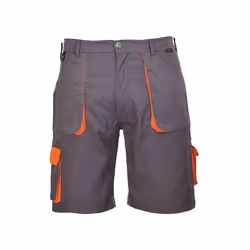 Bermuda Texo Contrast TX14 Gris TL Portwest Haute teneur en coton pour un meilleur confort. Tissu pré rétréci. Deux poches ar ...