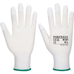 Portwest - Gants doigts enduits pu Blanc m - Taille 8