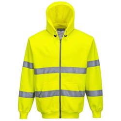 Sweat Zip Hivis à Capuche Couleur : Jaune Taille s Portwest