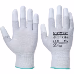 Gant nylon et fibre de carbone antistatique, jauge 13, avec paume enduit PU pour une meilleure dextérité. Bouts des doigts en ...
