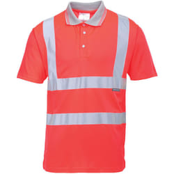 Portwest - Polo Hi-Vis manches courtes couleur : Rouge taille xl