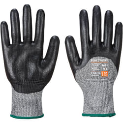 Portwest - Gants Mousse nitrile anticoupure enduit 3/4 Noir xl - Taille 10