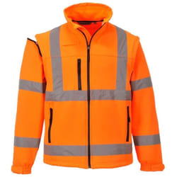 Blouson Softshell manches amovibles Portwest Haute visibilité Orange Fluo 3XL