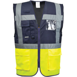 Portwest - Gilet Executive Paris Hi-Vis bicolore Jaune/Marine l