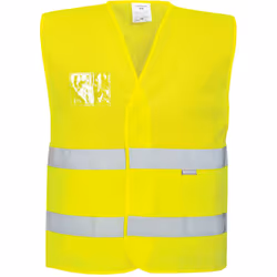 Fermeture par bandes auto-aggrippantes pour un accès facile. Gilet HV respirant en maille avec porte badge pour climats chaud ...