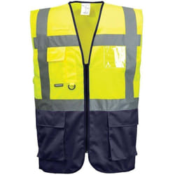 Gilet fluo secouriste Haute Visibilité Portwest Executive Warsaw Jaune / Marine 4XL