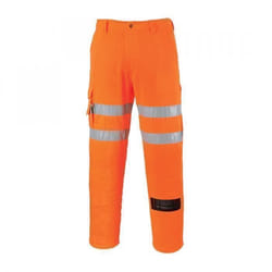 Portwest - Pantalon de travail haute visibilité orange RAIL COMBAT RIS