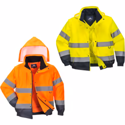 La veste bomber de travail haute visibilité Portwest C468 2 en 1 fait partie de la collection de vêtements proposés par l'ent ...
