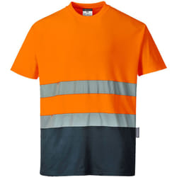 Portwest - T-shirt coton bicolore couleur : Orange/Marine taille xxl
