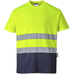 Portwest - T-shirt coton bicolore couleur : Jaune/Marine taille xxxl