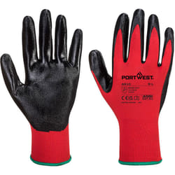 Portwest - Gants Flexo Grip enduit Nitrile Rouge/noir l - Taille 9
