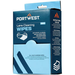 Portwest - Boite de 100 lingettes nettoyantes pour lunettes