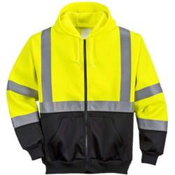 Sweat à capuche haute visibilité Portwest bicolore zippé Jaune / Noir 3XL