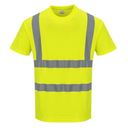 Tee shirt Haute visibilité - Portwest - MC Coton Comfort - Jaune - Mixte - Confort respirant