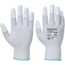 Portwest - Gants Vending Fingertip antistatique enduit pu Gris s - Taille 7