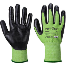 Portwest - Gants GreenCut mousse nitrile coupure d Vert/Noir s - Taille 7